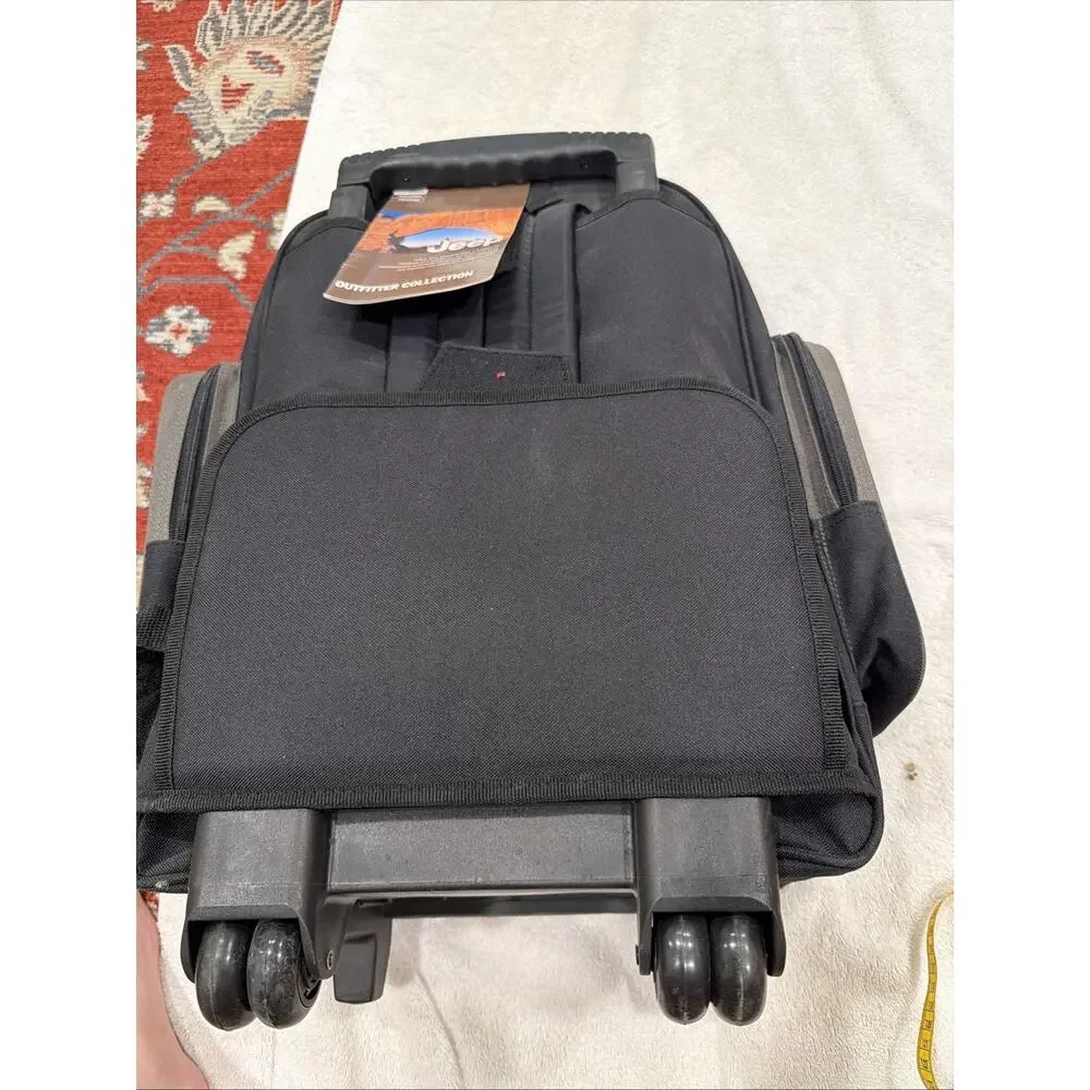 NEW JEEP Authentic Rolling Travel Carry-on Luggage Backpack w/ Telescopic Olive